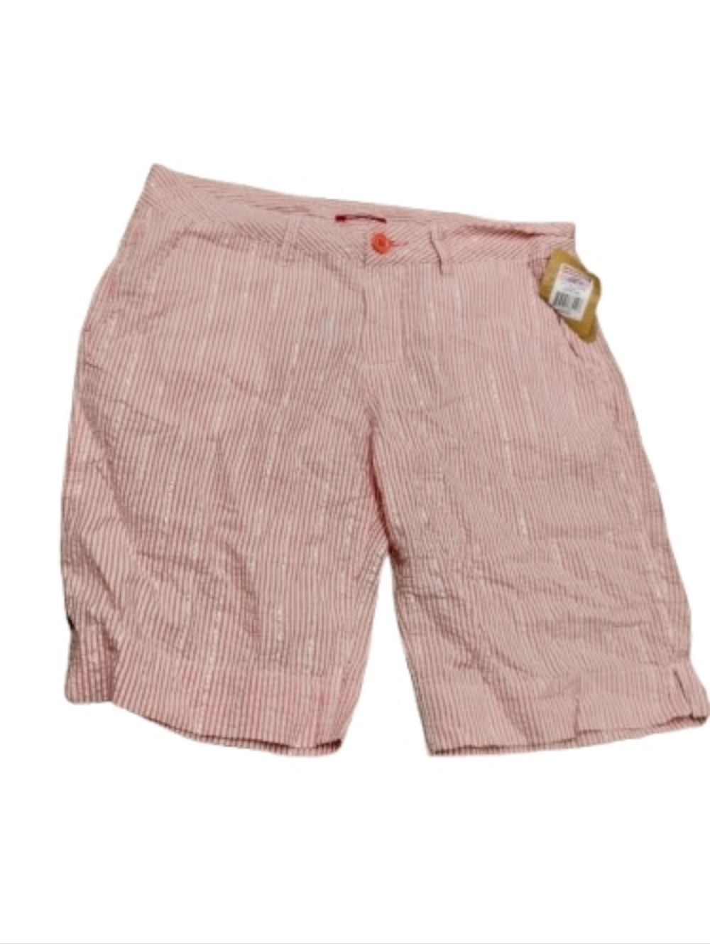 NWT Y2K 2000s Unionbay Seersucker Striped Lurex Bermuda Shorts